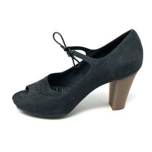 Camper Black Leather Mary Jane Pumps 8.5
